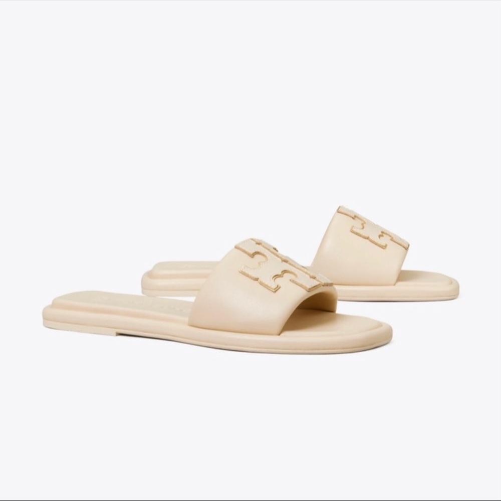 Tory Burch Double T Sport Slide in Dulce de Leche